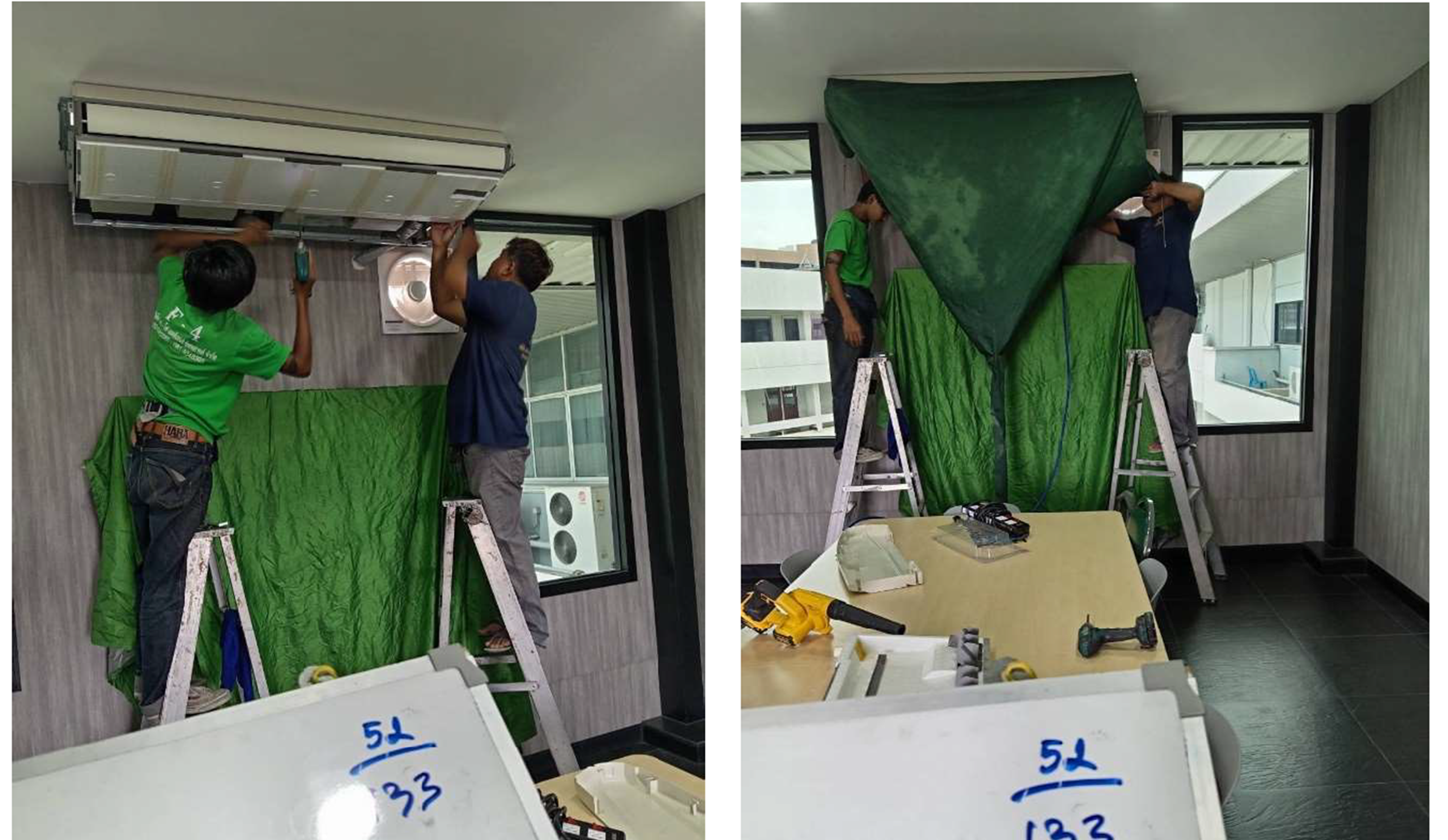 โครงการทำความสะอาดเครื่องปรับอากาศ คณะครุศาสตร์อุตสาหกรรม จำนวน 206 เครื่อง